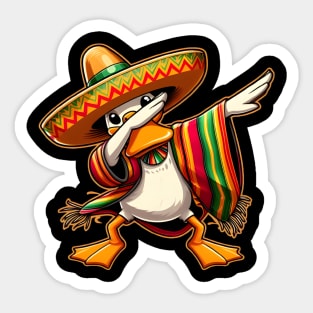 Cinco De Mayo Funny Mexican Duck Sombrero Poncho Sticker